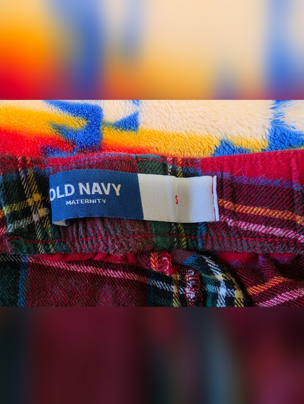 Old Navy Red Plaid Maternity Pajama Pants - Picture 4 of 4